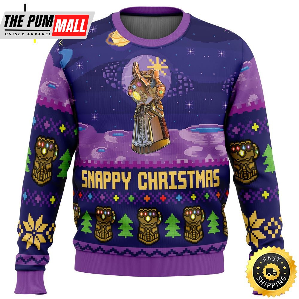 Snappy Christmas Infinity Gauntlet Marvel Ugly Christmas Sweater