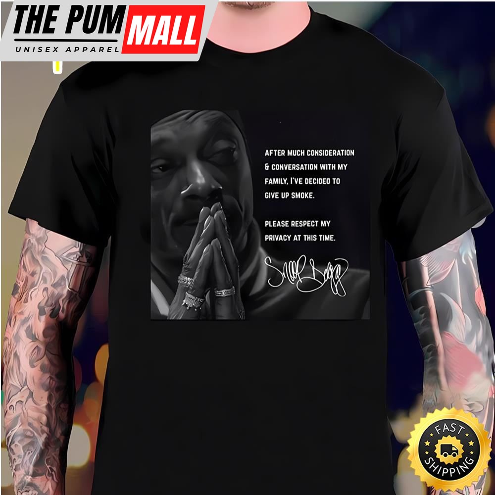 Snoop Dogg Says He Is Giving Up Smoking On Instagram Vintage T-Shirt