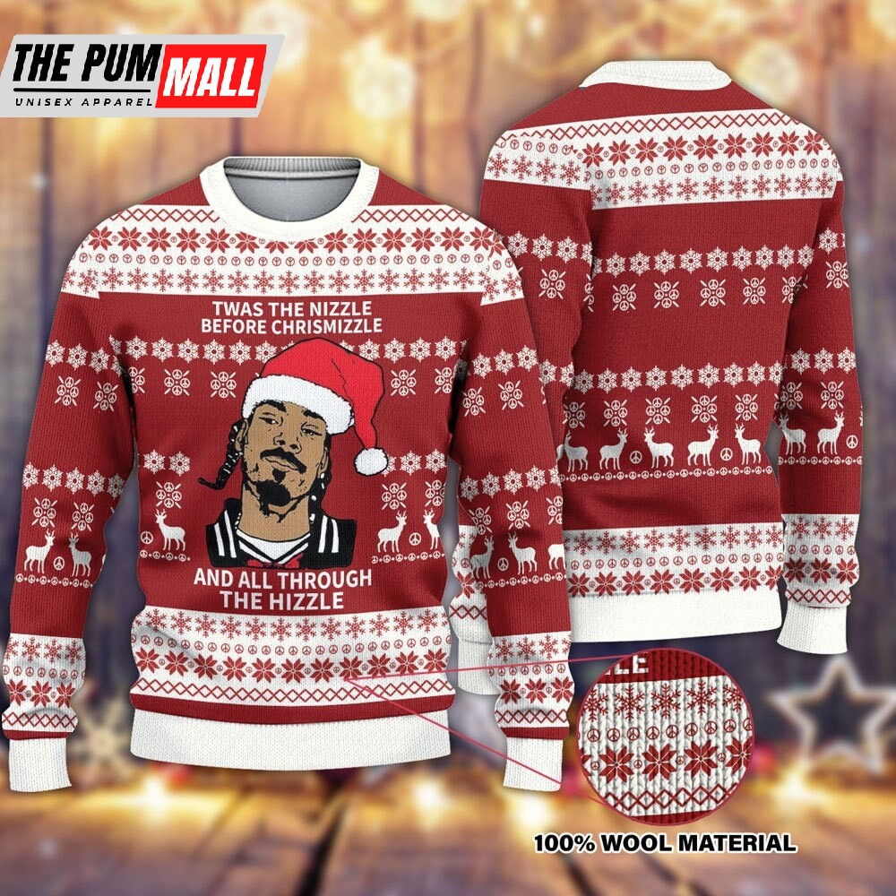 Snoop Dogg Twas The Nizzle Before Christmizzle Christmas Ugly Sweater