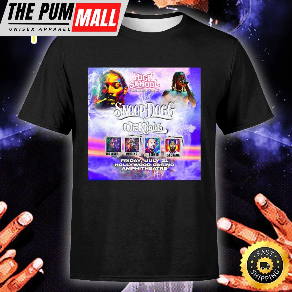Snoop Dogg Wiz Khalifa Too Short – H.S. Reunion Tour 2025 Tshirt