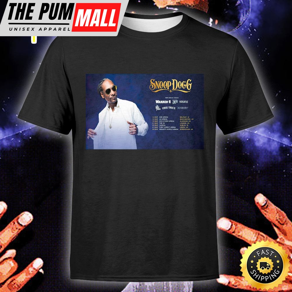 Snoop Doggs 2025 UK Tour Music T-shirt