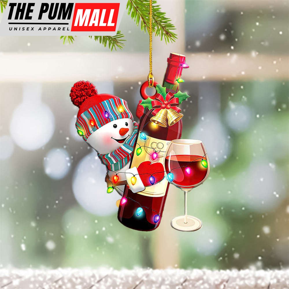 Snowman And Wine Ornament Christmas Tree Decorations Ideas 2023 Gifts For Wine Drinker Limited Edition