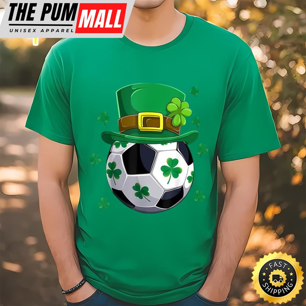 Soccer St Patricks Day Leprechaun Shamrock T-Shirt