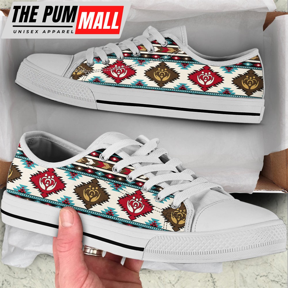 Social Worker Native Stripe Pattern Low Top Shoes – Casual Shoes Gift For Adults – Sneaker For Walking