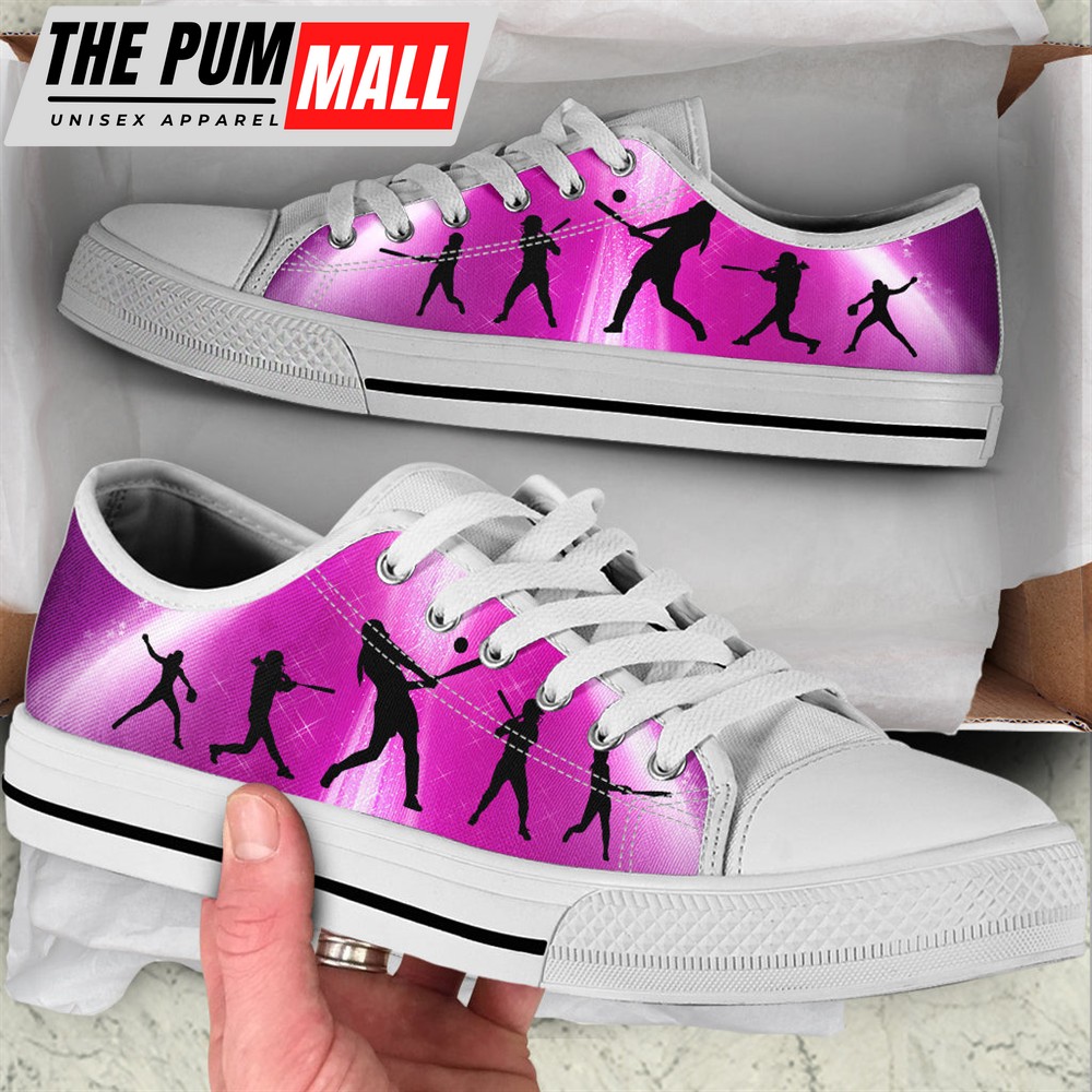 Softball 5vt Low Top Shoes – Canvas Print Lowtop Fashionable – Casual Shoes Gift For Adults – Sneaker For Walking