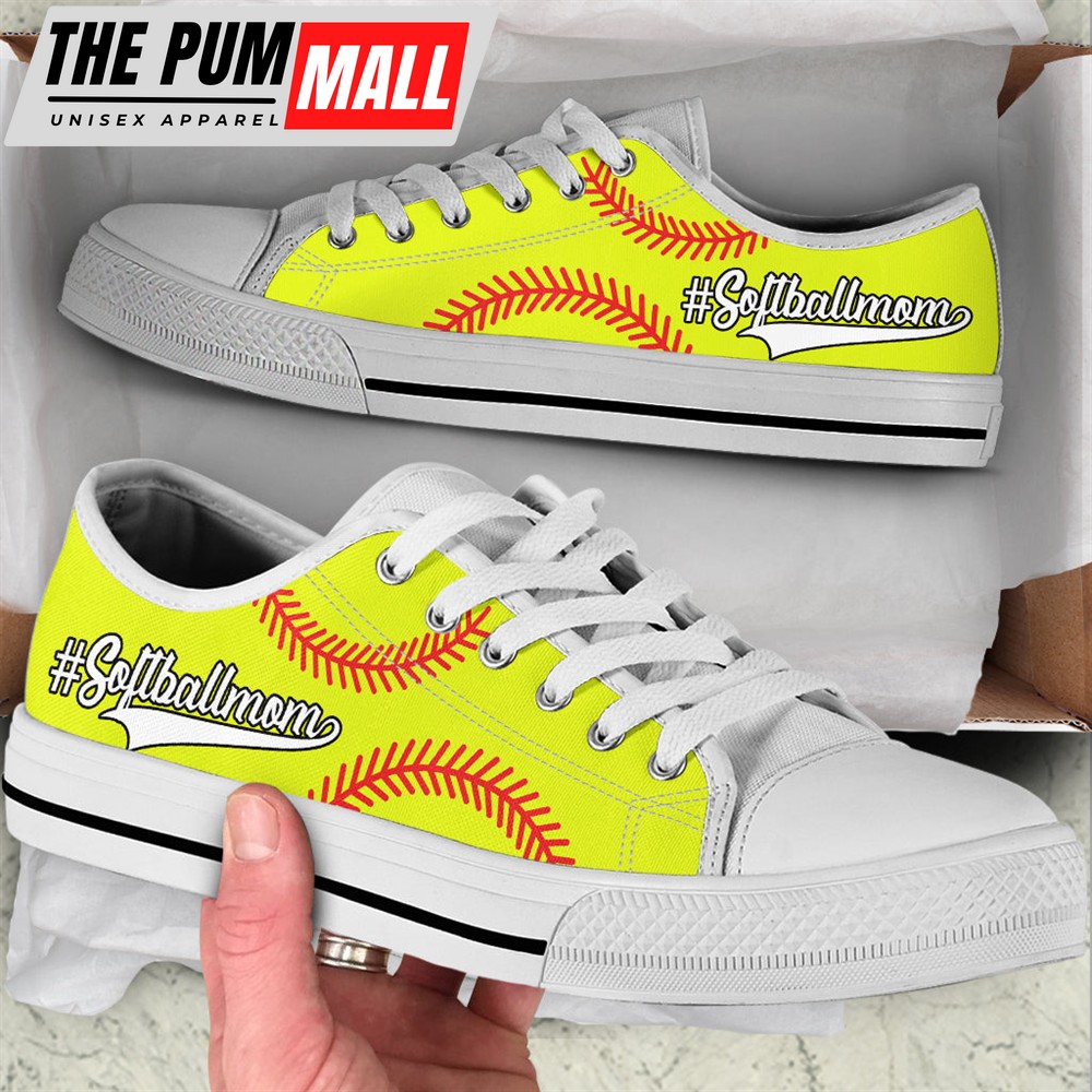 Softball Mom Hashtag Low Top Shoes – Fashionable Casual Shoes Gift For Adults