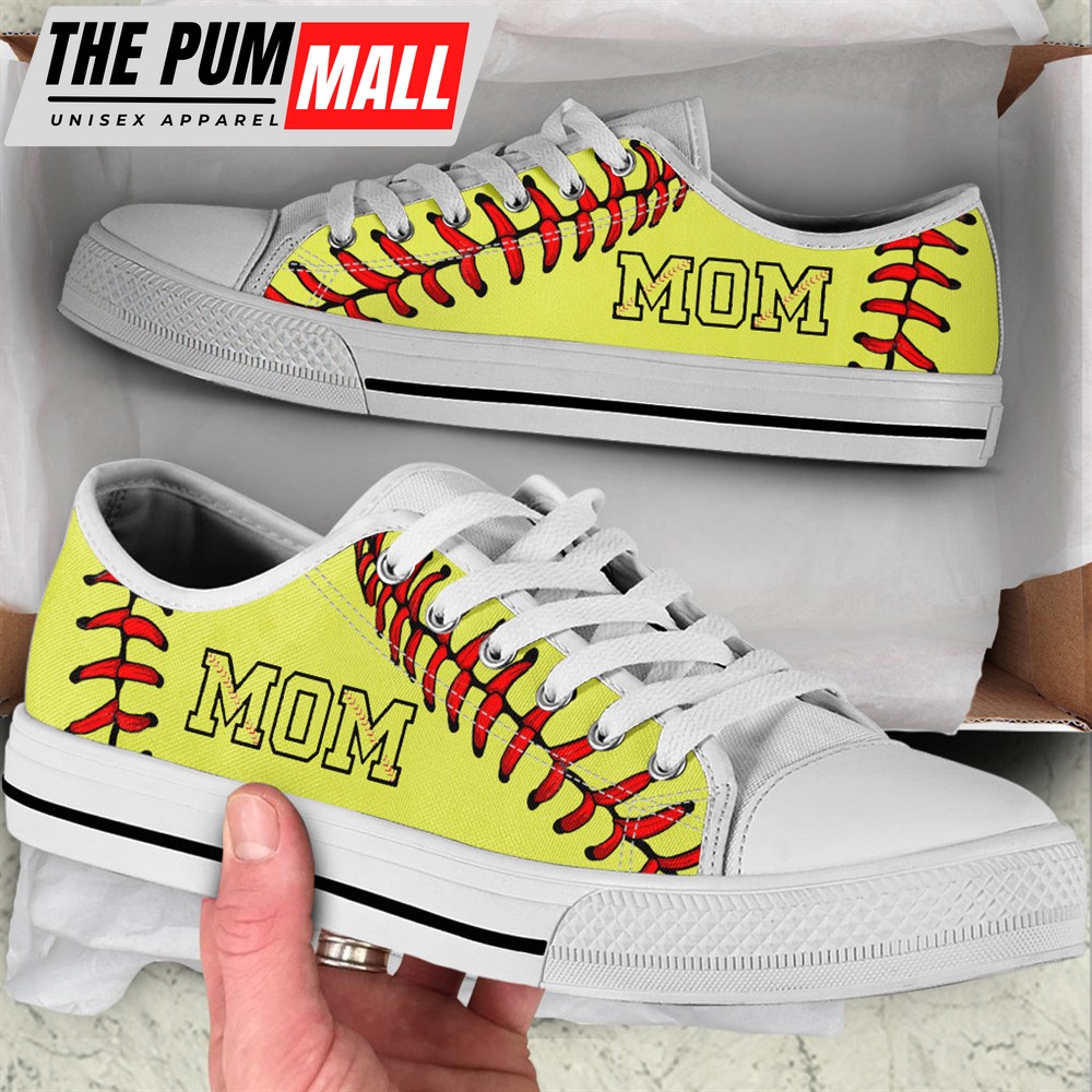 Softball Mom Stitches Low Top Shoes – Fashionable Casual Shoes Gift For Adults