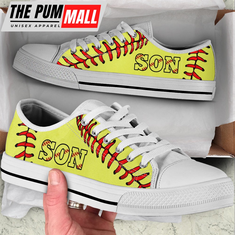 Softball Son Stitches Low Top Shoes – Trendy Fashion Casual Shoes Gift For Adults – Sneaker For Walking
