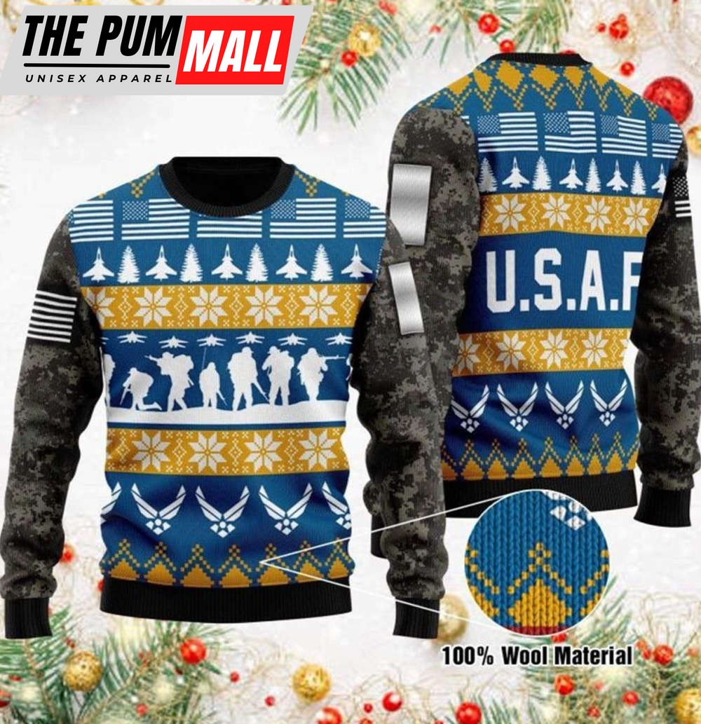 Soldier Air Force One Veteran Day Rank Ugly Sweater – Perfect for Christmas