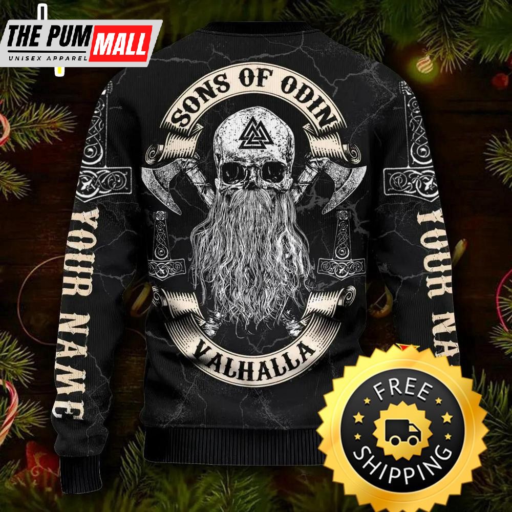 sons-of-odin-valhalla-custom-name-viking-ugly-christmas-sweater-vv4rh74c Sons Of Odin Valhalla Custom Name Viking Ugly Christmas Sweater