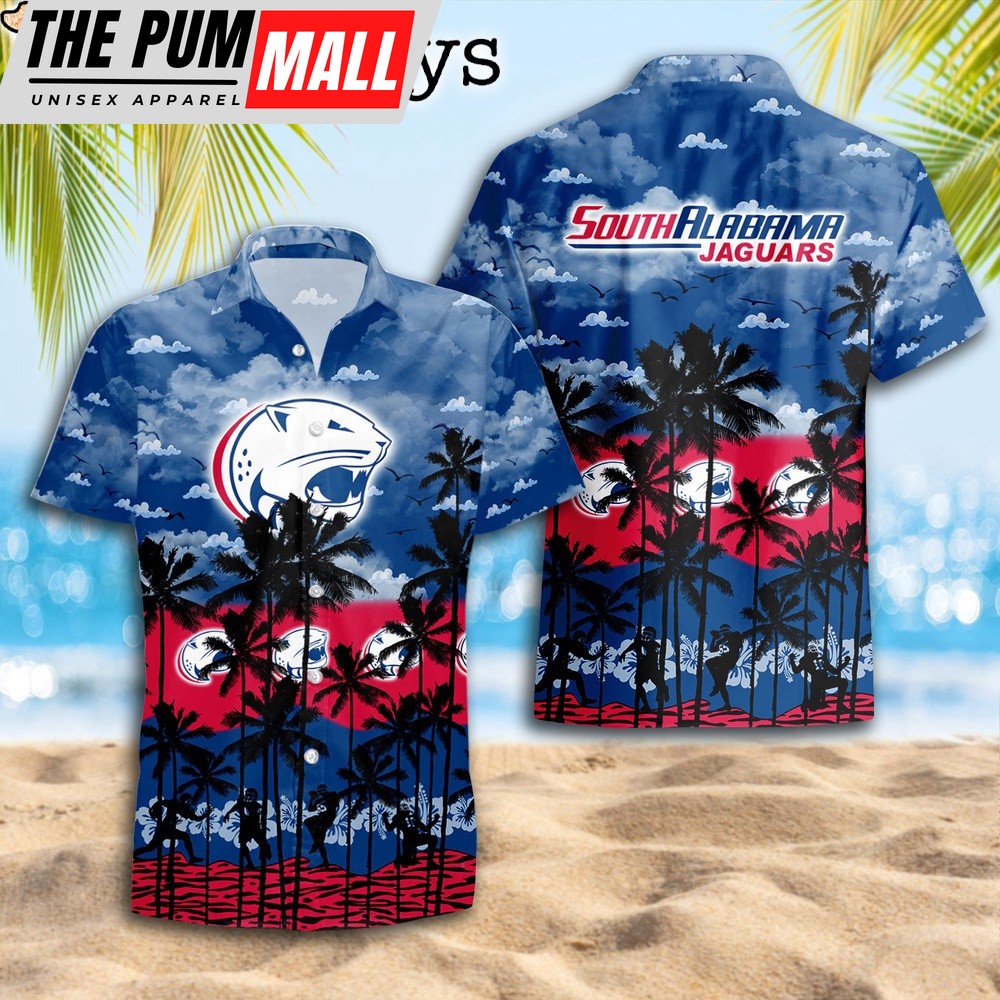 South Alabama Jaguars Palms Tree Hawaiian Shirt