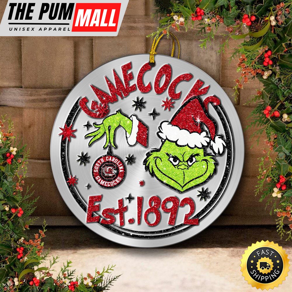 South Carolina Gamecocks Grinch Circle Ornaments Christmas Limited Edition