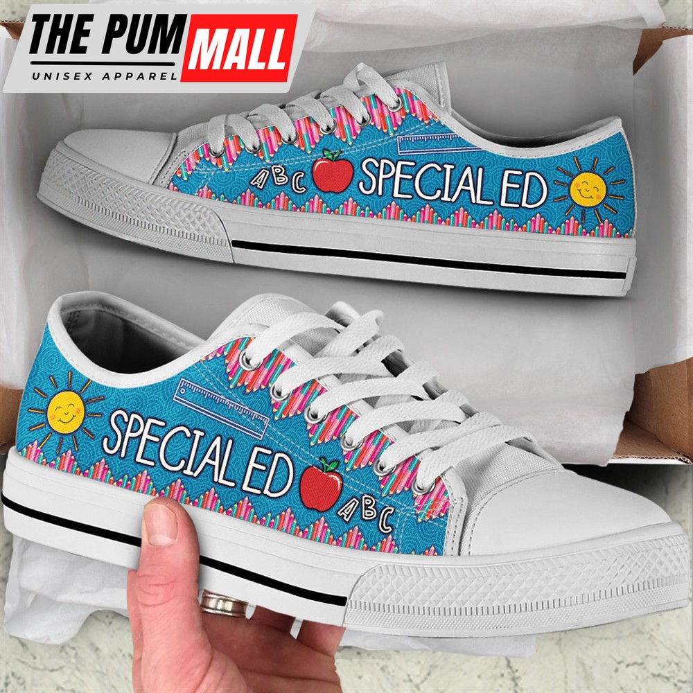 Special Ed Crayon Zig Zag Low Top Shoes – Best Gift For Teacher, School Shoes – Best Shoes For Him Or Her