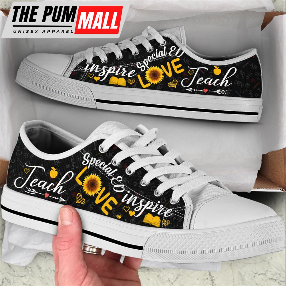 Special Ed Teach Love Inspire Low Top Shoes – Best Gift For Teacher, School Shoes – Best Shoes For Him Or Her