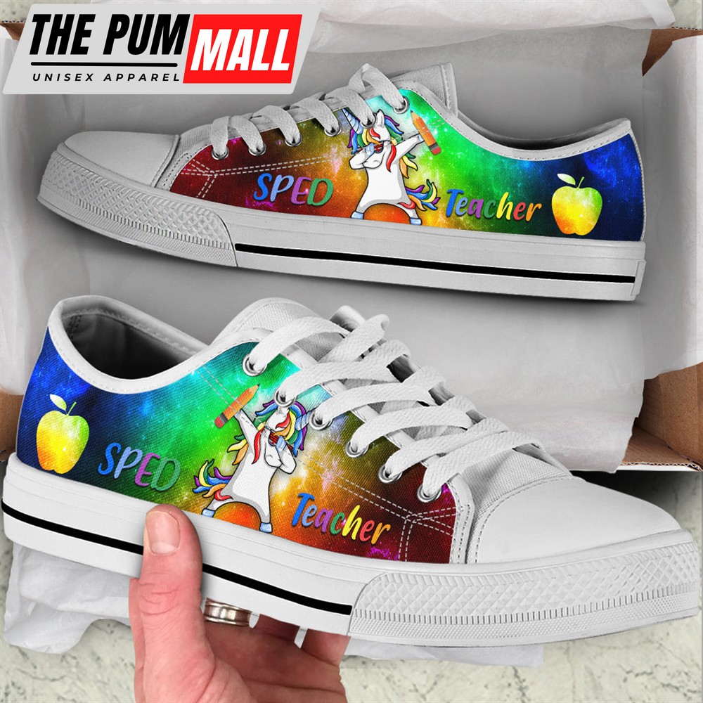 Sped Teacher Unicorn Low Top Shoes – Best Gift For Teacher, School Shoes – Best Shoes For Him Or Her