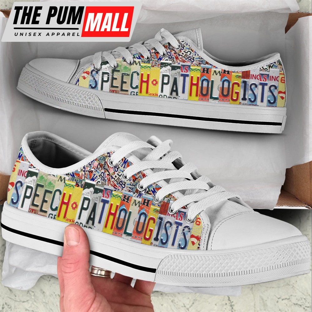 Speech Pathologists License Plates Low Top Shoes – Canvas Print Trendy Fashion Low Top Casual Shoes – Gift For Adults Malalan