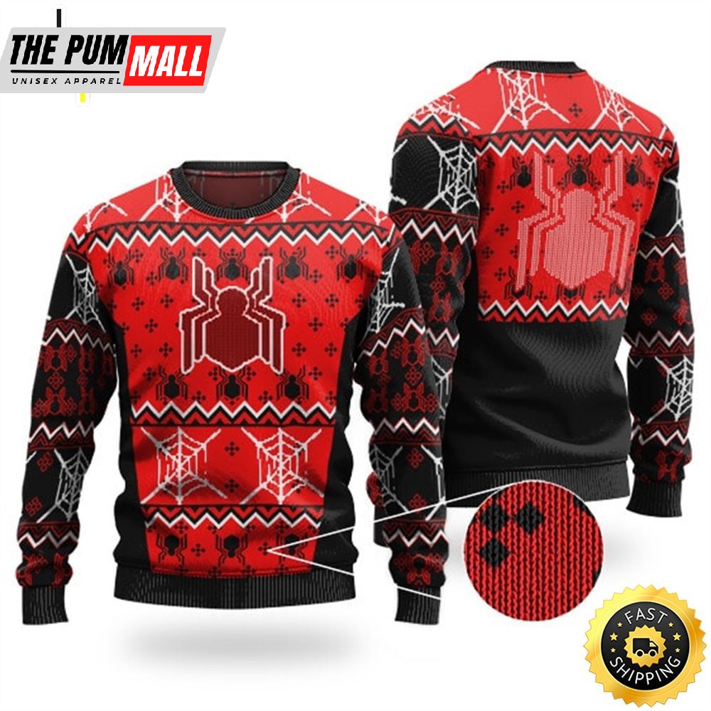 Spider-Man Red Costume Ugly Xmas Sweater