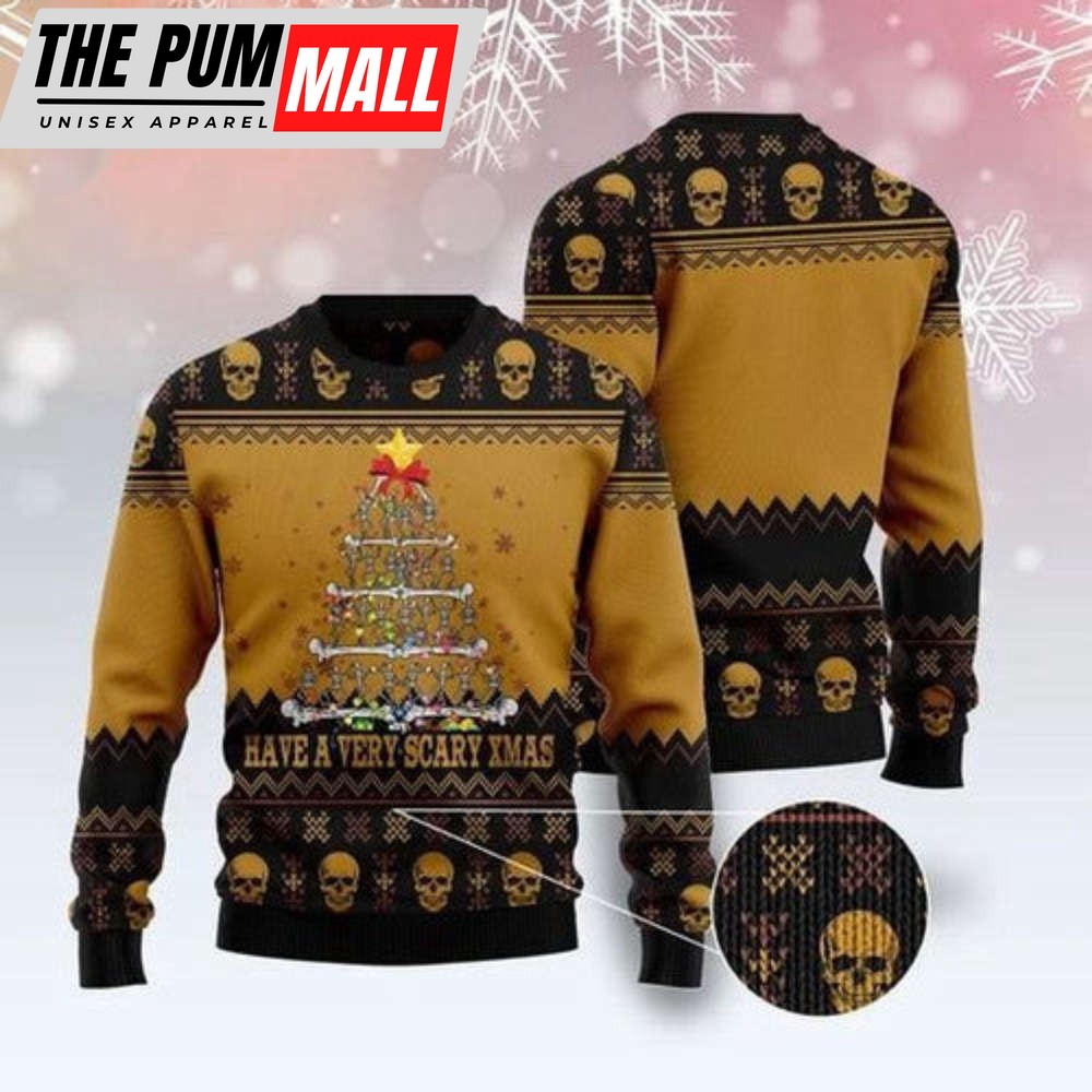 Spookily Festive Skull Ugly Sweater – Perfect for a Scary Christmas
