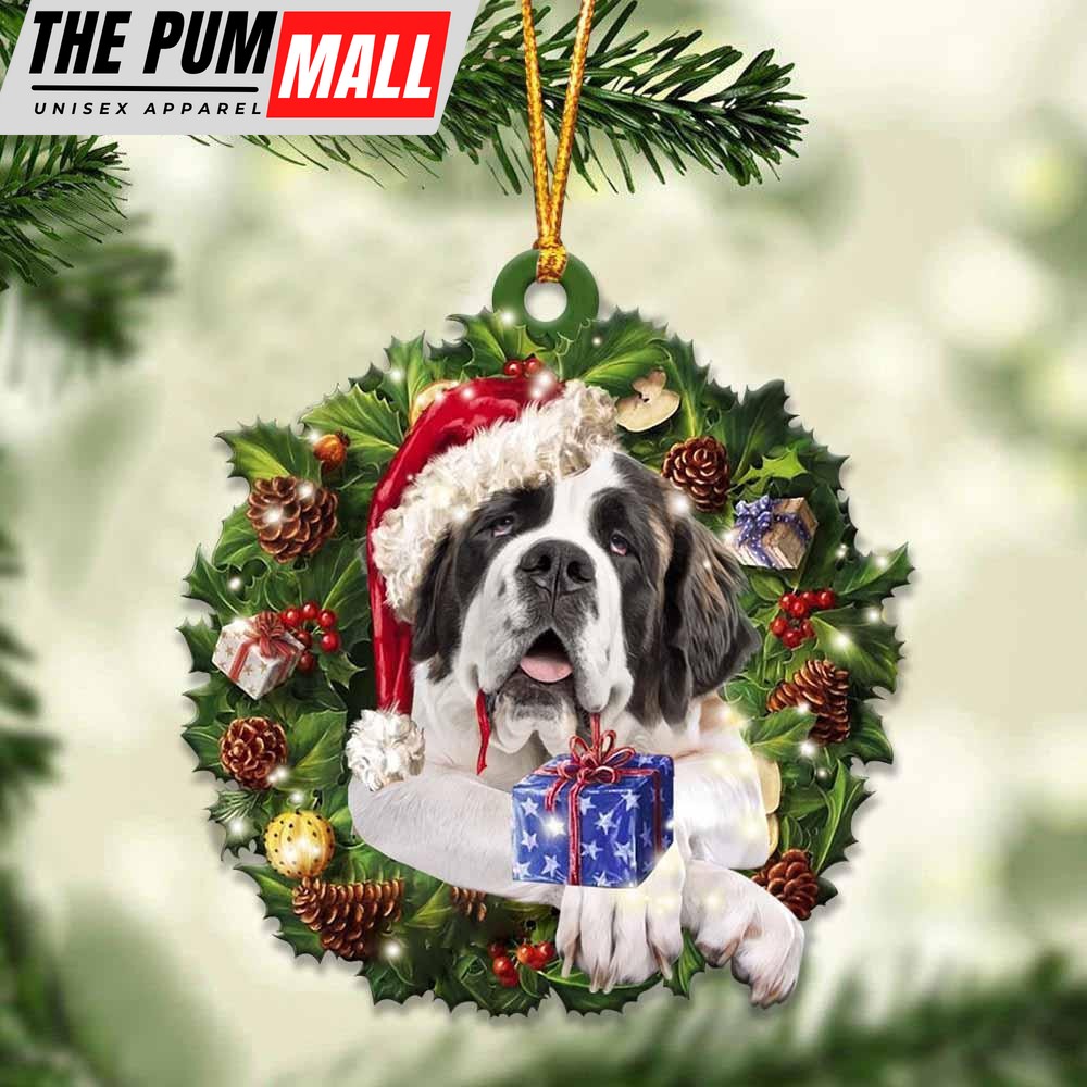 St. Bernard And Christmas Ornament – Acrylic Dog Ornament – Gifts For Dog Lovers Limited Edition
