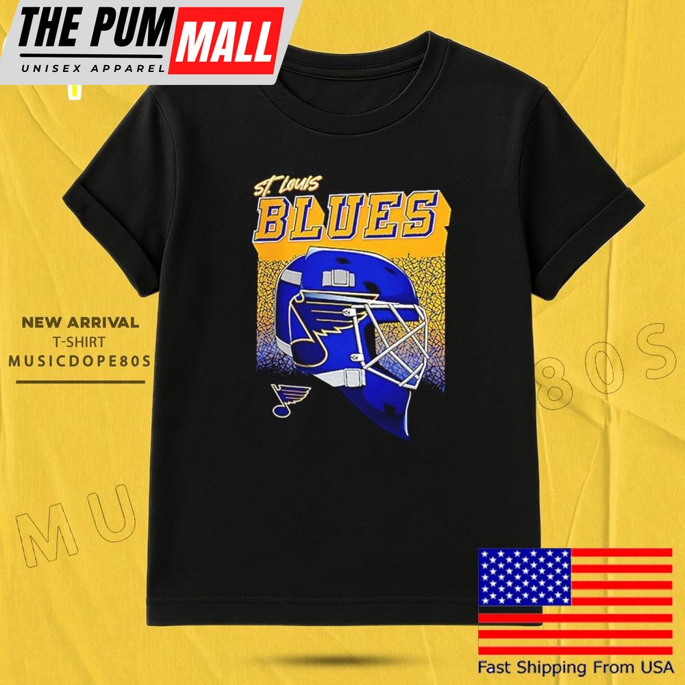 St Louis Blues Five Hole Helmet T Shirt