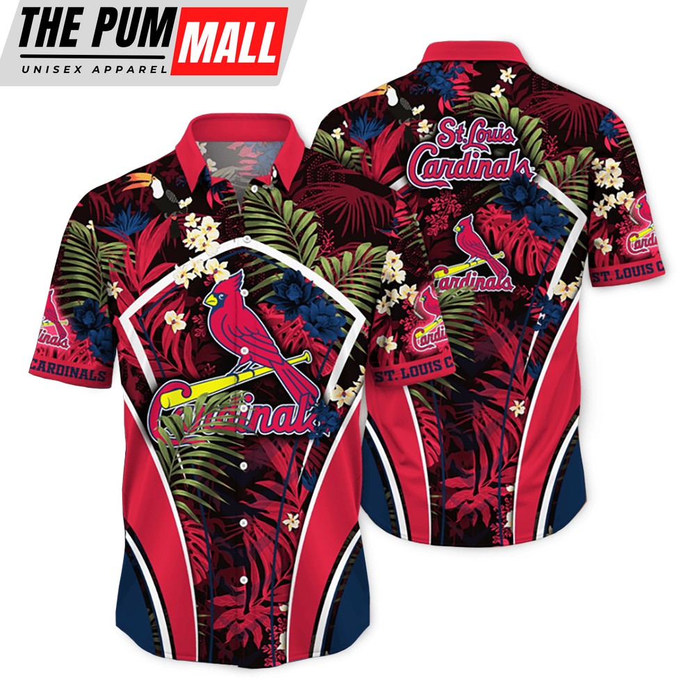 St. Louis Cardinals MLB Flower Tropical Hawaiian Button Down Shirt