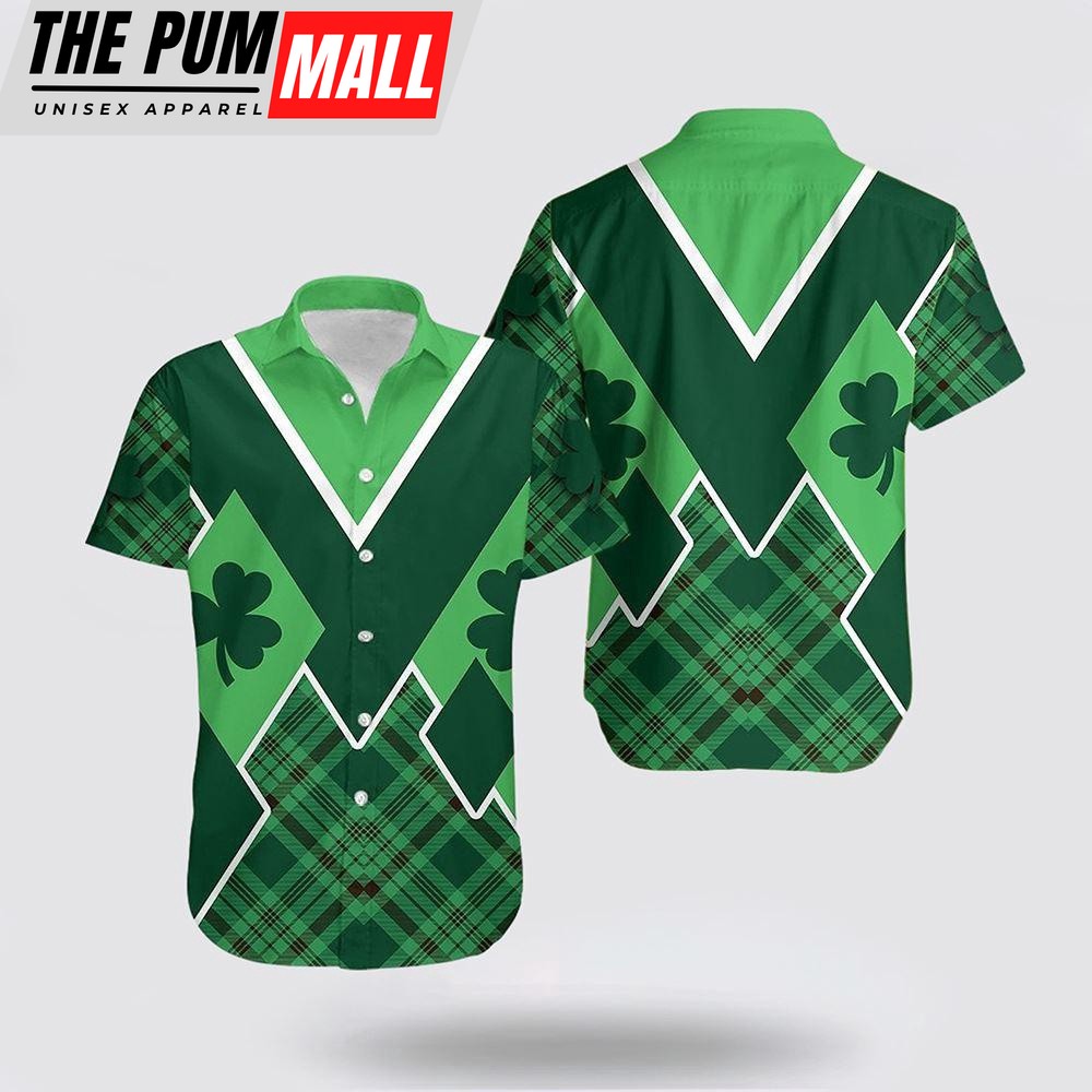 St. Patrick s Day Ireland Hawaiian Shirt Shamrock, St Patricks Day Shirts, Shamrock Hawaiian Shirt