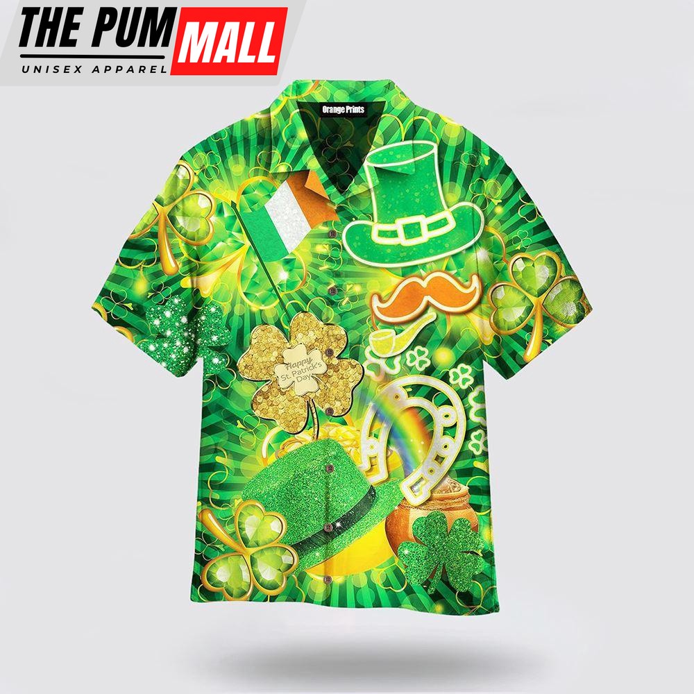 St Patrick’s Day 1 Hawaiian Shirt, St Patricks Day Shirts, Shamrock Hawaiian Shirt