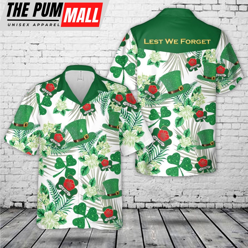 St Patricks Day Celtic Ireland Irish Lest We Forget Shamrock Hawaiian Shirts, Shamrock Hawaiian Shirt
