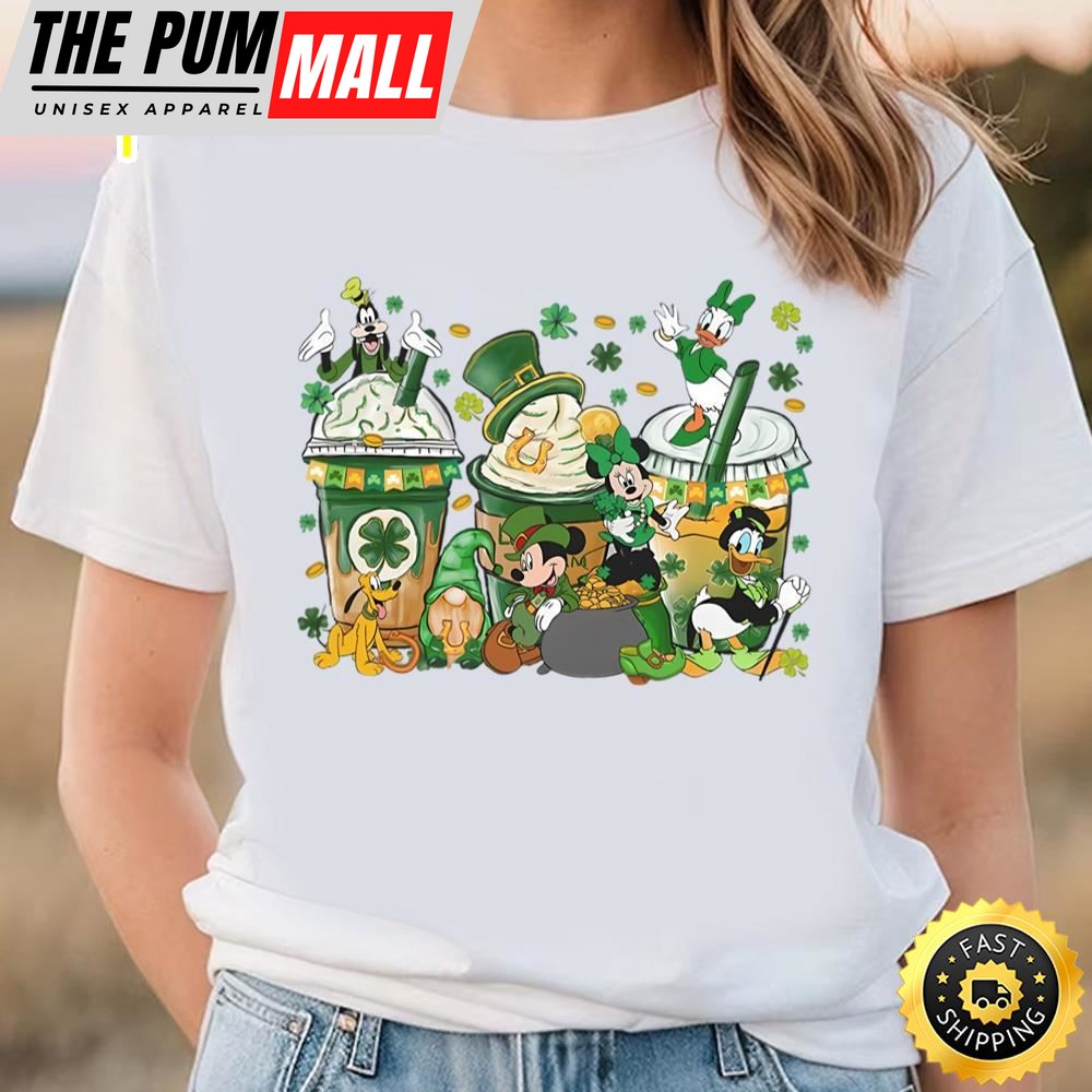 St Patricks Day Coffee Disney Shirt, Mickey Friends Saint Patrick…