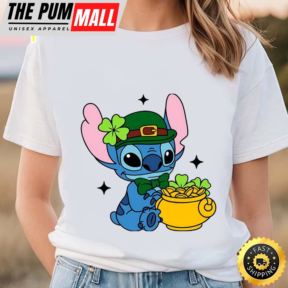 St Patricks Day Cute Stitch T-Shirt, Stitch Shamrock Shirt
