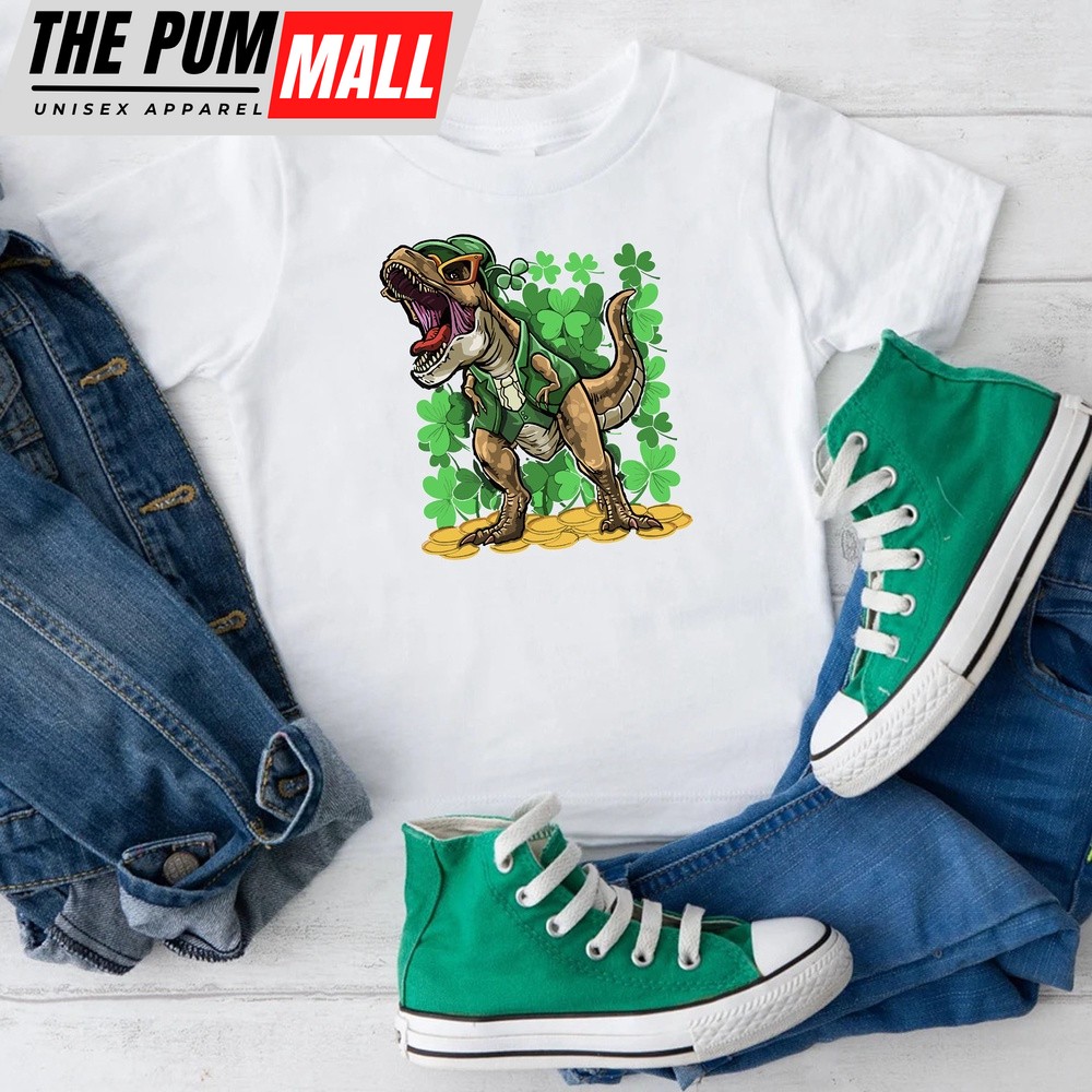 St. Patricks Day Dinosaur Shirt,St Patricks Day Shirt Kids,St Patricks Day Gift for Boys,Dinosaur Shamrock
