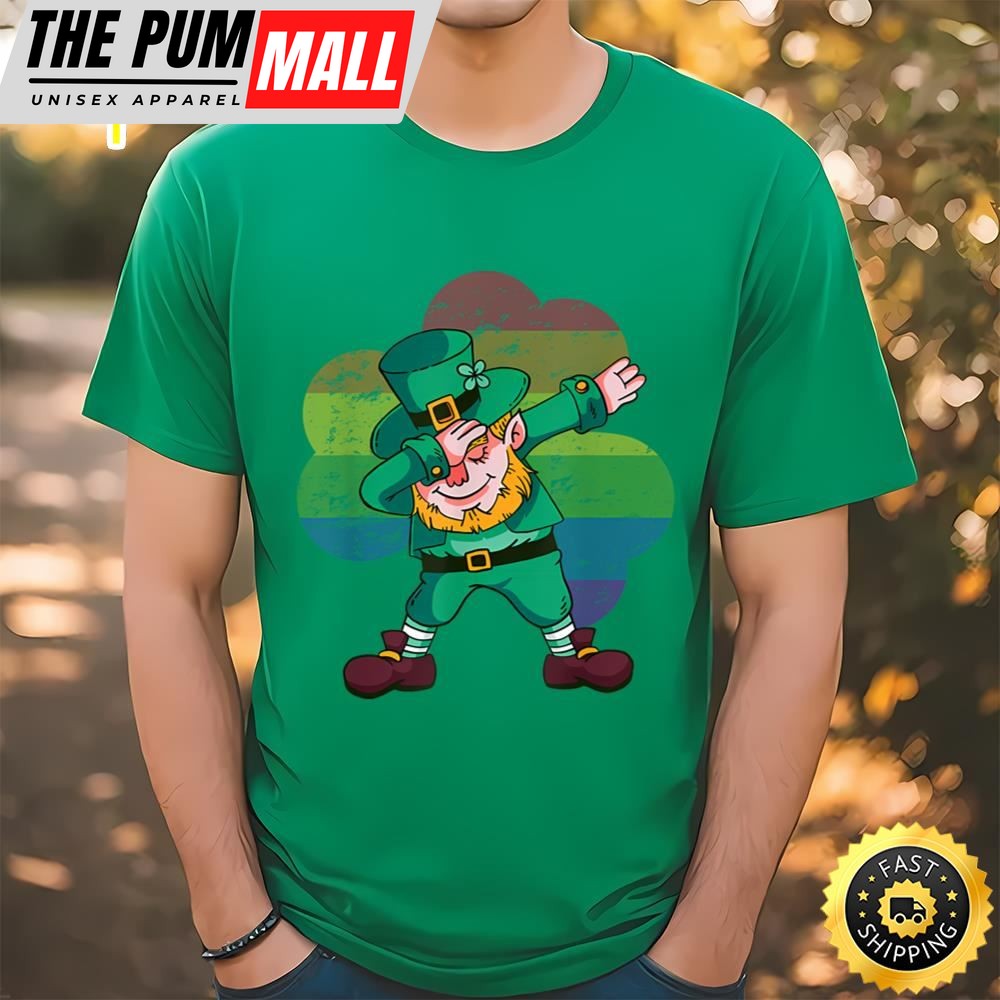 St. Patricks Day Gay Pride Shirt Shamrock Rainbow Leprechaun T-Shirt