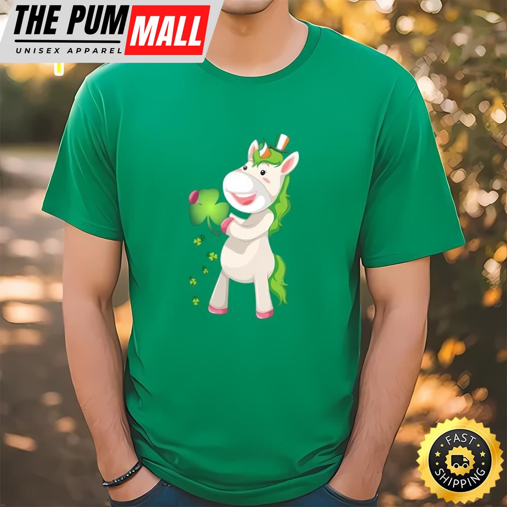 St Patricks Day Girls Dabbing Unicorn Leprechaun Lepricorn T-Shirt