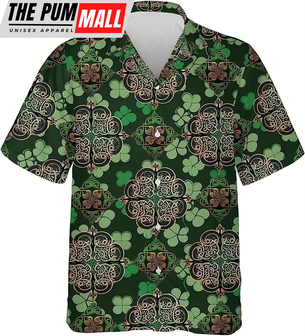 St Patricks Day Hawaiian Shirt, Celtic Shamrock Hawaiian Shirt, Shamrock Short Sleeve Shirt, St. Patrick’s Day Shirt, Irish Shirt