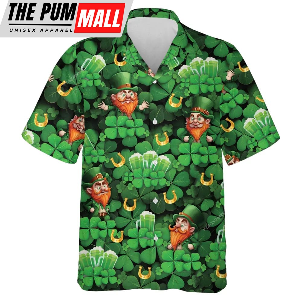St Patricks Day Hawaiian Shirt, Green Beer Garden For Saint Patrick Holiday Unisex Hawaiian Shirts