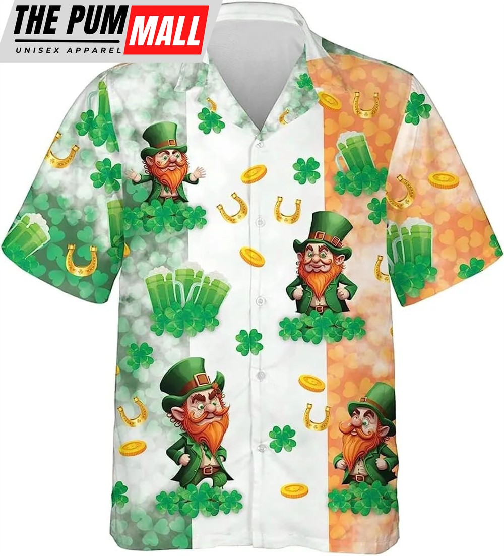 St Patricks Day Hawaiian Shirt, Ireland Flag St. Patrick’s Day Hawaiian Shirt For Men Women