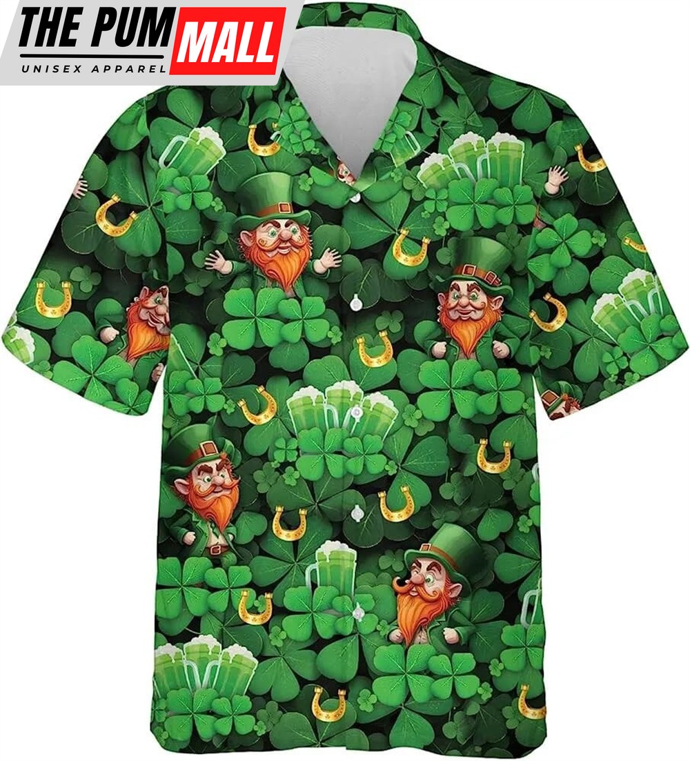 St Patricks Day Hawaiian Shirt, Irish Shamrock Patrick Day Hawaiian Aloha Shirt, Patrick Day Shirt