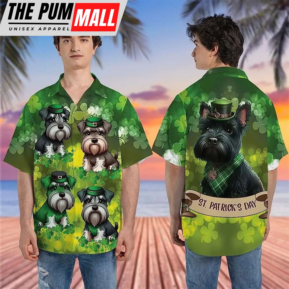 st-patricks-day-hawaiian-shirt-miniature-schnauzer-patrick-hawaiian-aloha-shirt-bbs7pnwf St Patricks Day Hawaiian Shirt, Miniature Schnauzer Patrick Hawaiian Aloha Shirt For Men, Patrick Day Casual Button Down Shirt