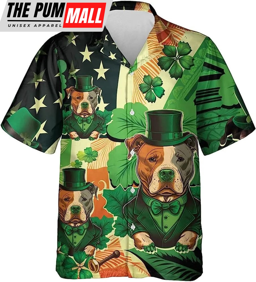 St Patricks Day Hawaiian Shirt, Patrick Bulldog Button Down Hawaiian Shirt For Men Women, Patrick Hawaiian Aloha Shirt
