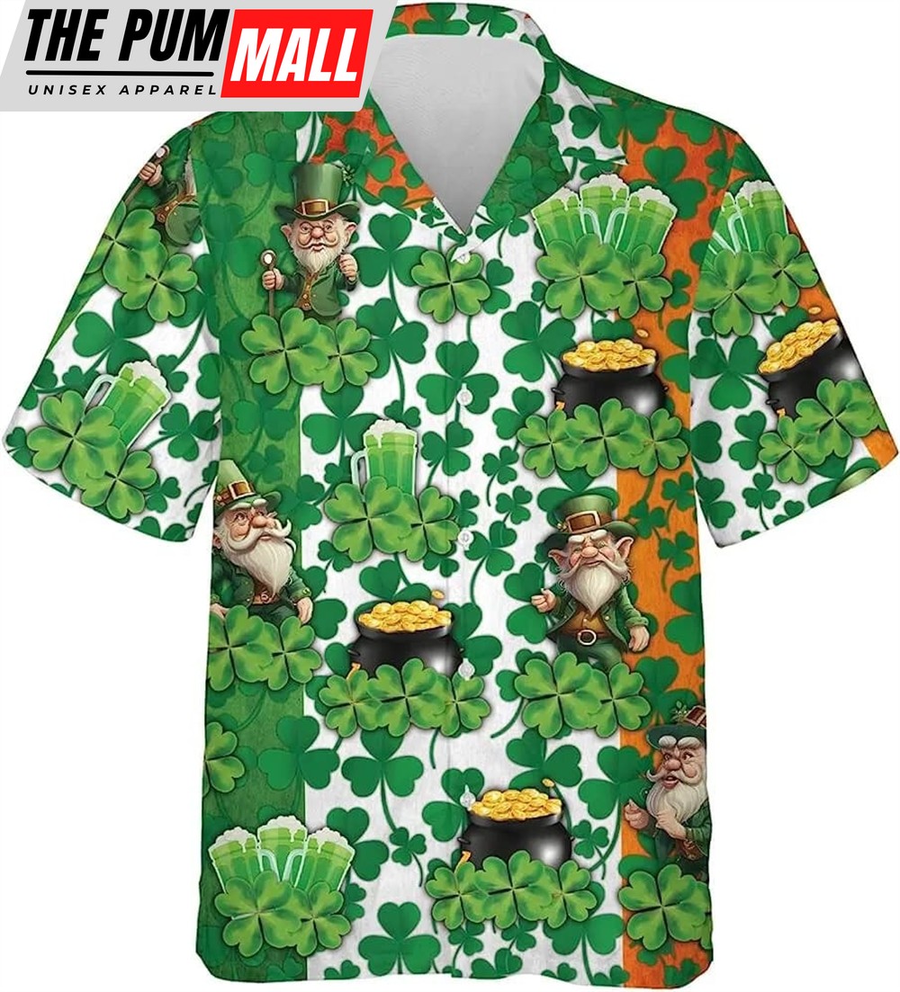 St Patricks Day Hawaiian Shirt, Patrick Day Shamrock Aloha Shirt, St. Patrick’s Day Hawaiian Shirt For Men Women