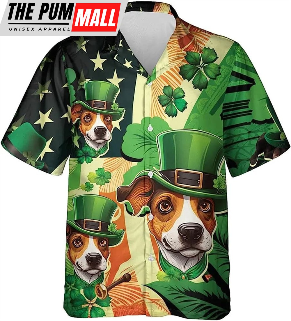 St Patricks Day Hawaiian Shirt, Patrick Dog Hawaiian Shirt For Men Women, Patrick Short Sleeve Button Down Hawaiian Shirt