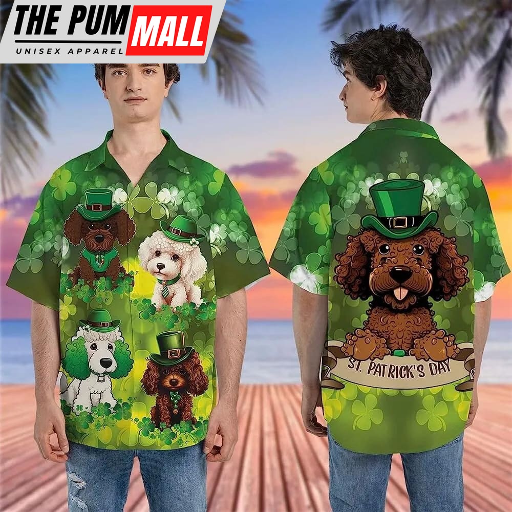 st-patricks-day-hawaiian-shirt-poodle-dog-short-sleeve-hawaiian-shirt-for-men-a-ytcx71rx St Patricks Day Hawaiian Shirt, Poodle Dog Short Sleeve Hawaiian Shirt For Men And Women, Patrick Day Shirt