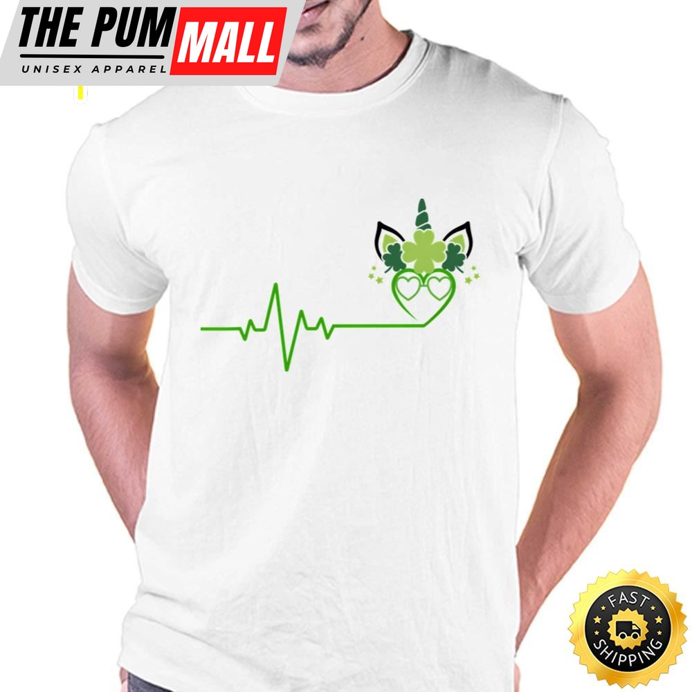 St Patricks Day Heartbeat Unicorn T-shirt