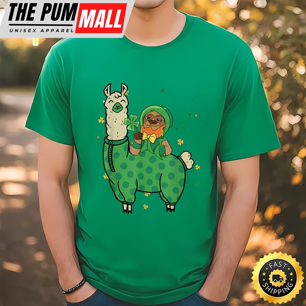 St. Patricks Day Leprechaun Sloth Llama Unicorn Patty Day T-Shirt