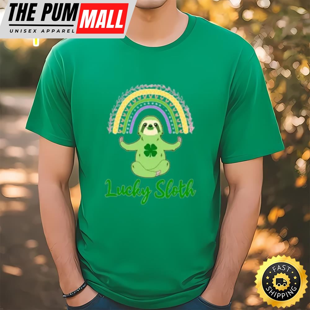 St Patricks Day Lucky Sloth Spirit Animal T-Shirt