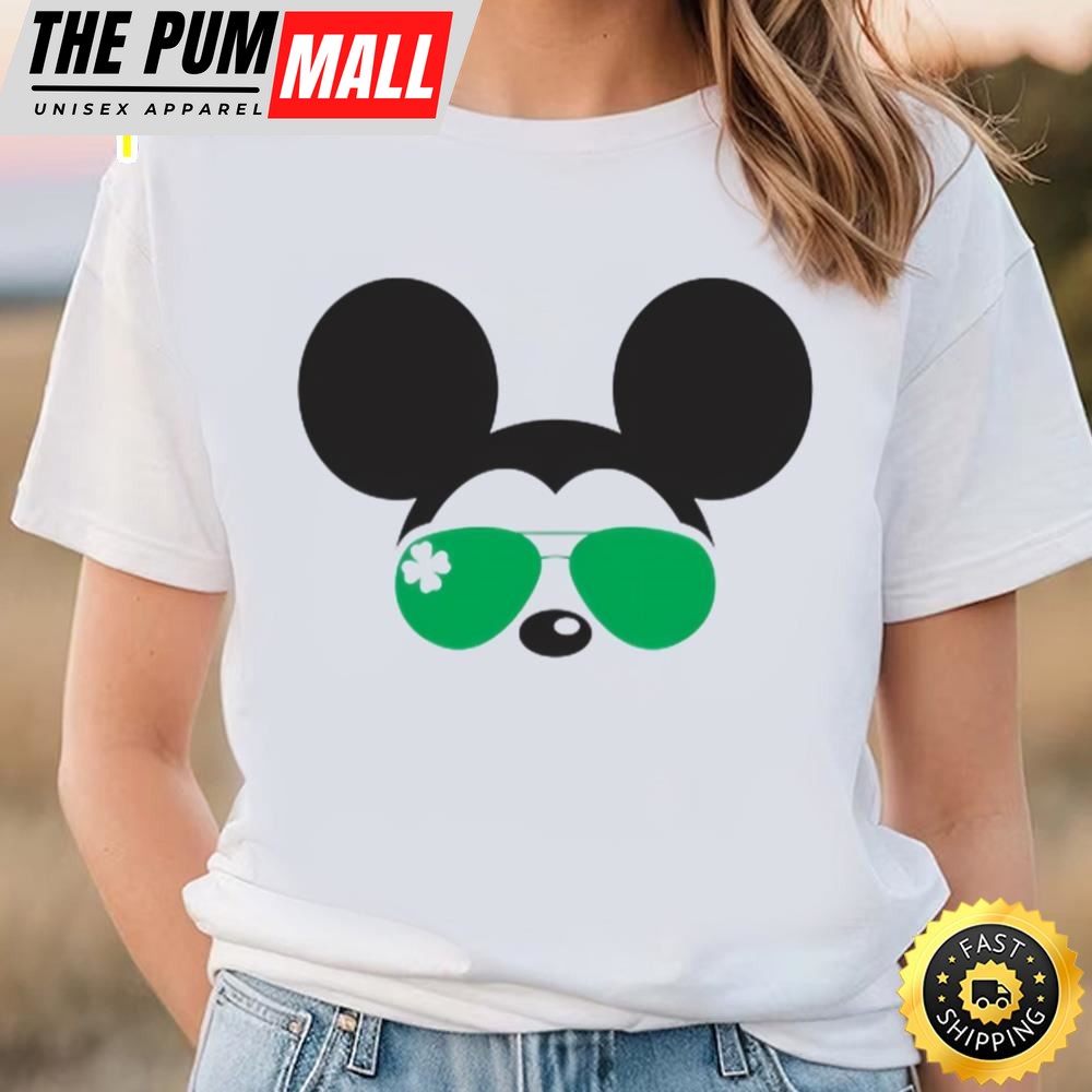 St. Patricks Day Mickey Mouse Shamrock Sunglasses T-Shirt