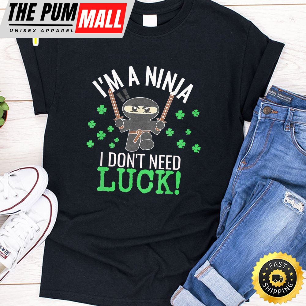 St. Patricks Day Ninja Luck Green Kids Gift Clover T Shirt