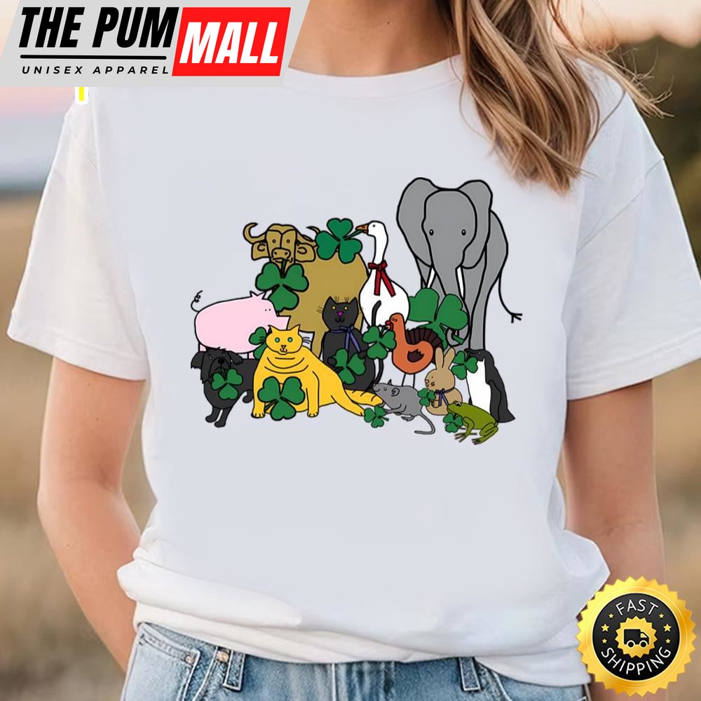 St Patricks Day Shamrock Animals T-Shirt