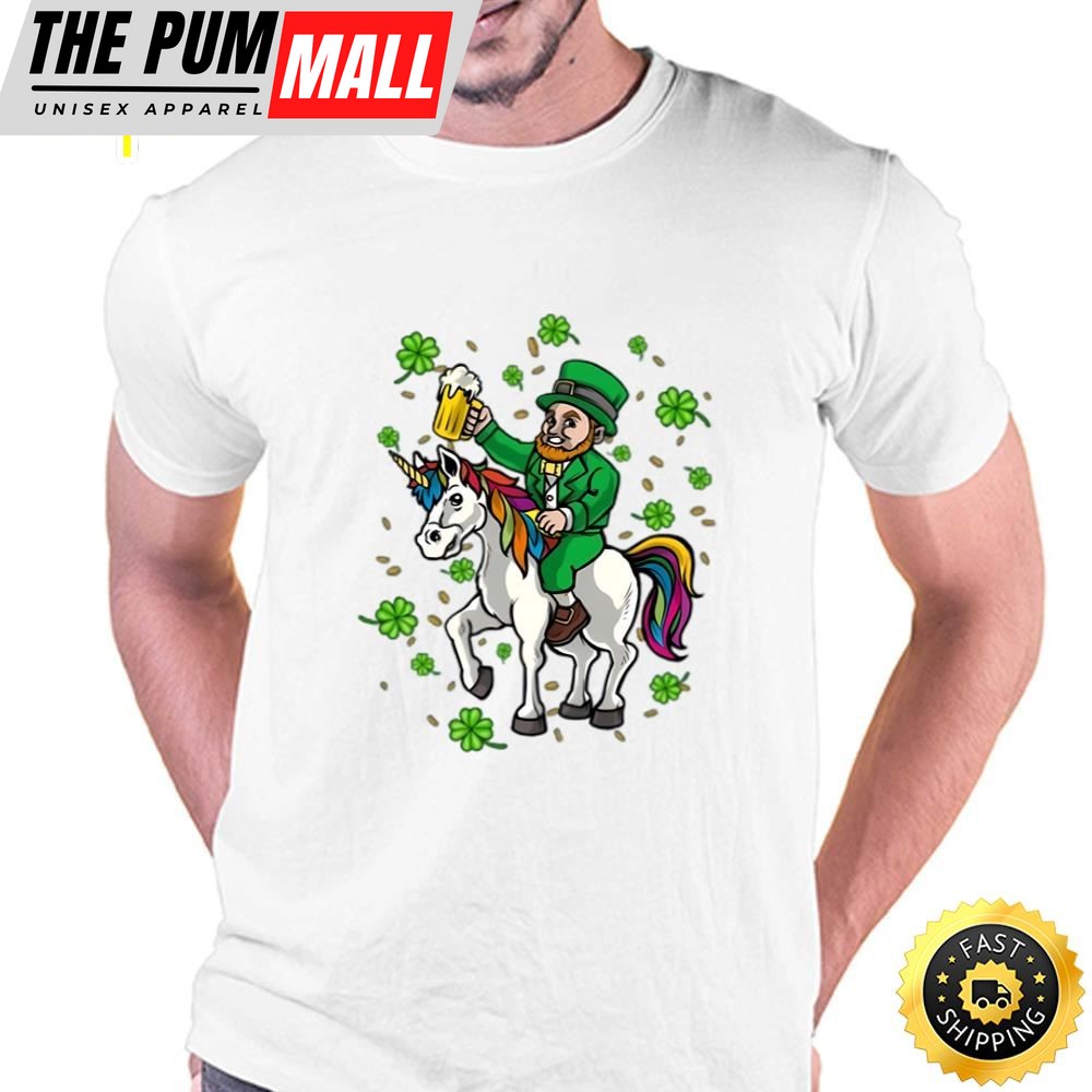 St Patricks Day Shirt, Leprechaun Unicorn Irish T-shirt