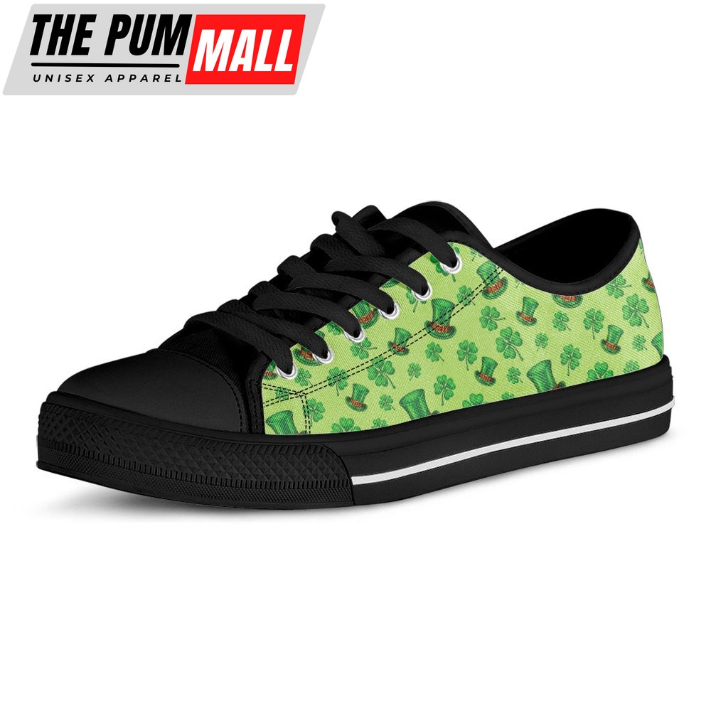st-patricks-day-shoes-clover-and-hat-st-patricks-day-print-black-low-top-sho-r74vuymt St Patrick’s Day Shoes, Clover And Hat St. Patrick’s Day Print Black Low Top Shoes, St Patrick’s Day Sneakers